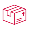 Rotes Icon eines Pakets