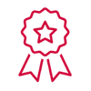Rotes Icon eines Zertifikat